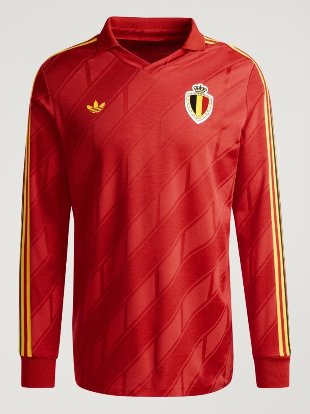 L ~ Adidas Belgium 1986 throwback Home Jersey Long Sleeve NWT World Cup REG $120